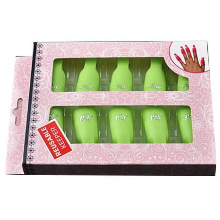 A set of plastic clips for removing gel polish in a box 10pcs ___KRY037 (123)