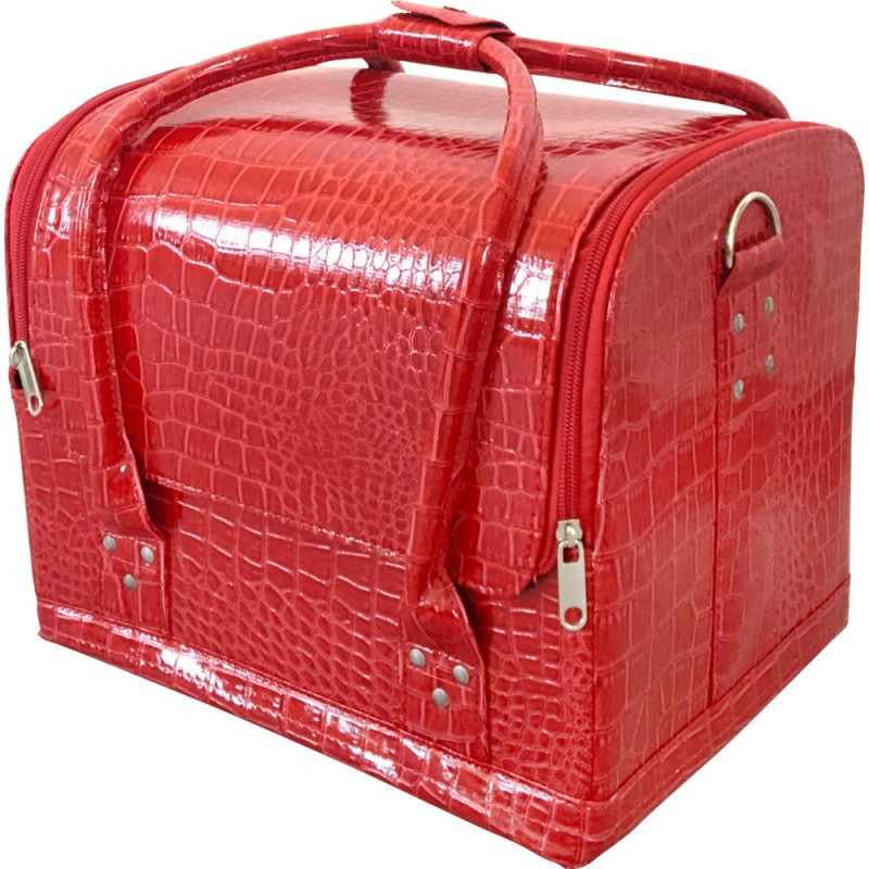 ECO LEATHER MANICURE SUITCASE 30X25X24CM RED CROCODILE ___KRY11 (024)